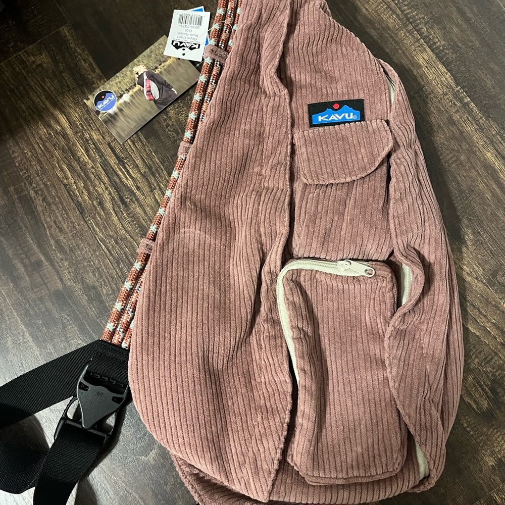 KAVU Pink Corduroy Sling Bag